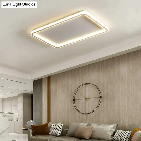 New Modern Black White Ultra-Thin Led Ceiling Light Rectangular Round Bedroom Lamp Living Room