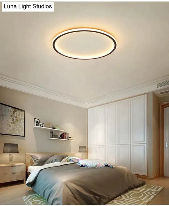 New Modern Black White Ultra-Thin Led Ceiling Light Rectangular Round Bedroom Lamp Living Room