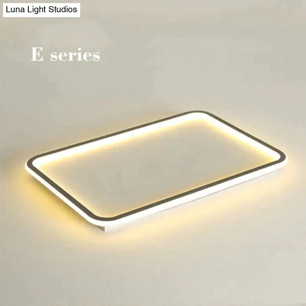 New Modern Black White Ultra-Thin Led Ceiling Light Rectangular Round Bedroom Lamp Living Room