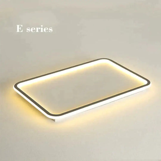 New Modern Black White Ultra-Thin Led Ceiling Light Rectangular Round Bedroom Lamp Living Room E