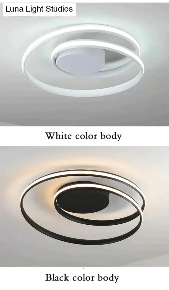 New Modern Ceiling Light For Living Room Bedroom Dining White&Black Aluminum Alloy Lamp Fixtures