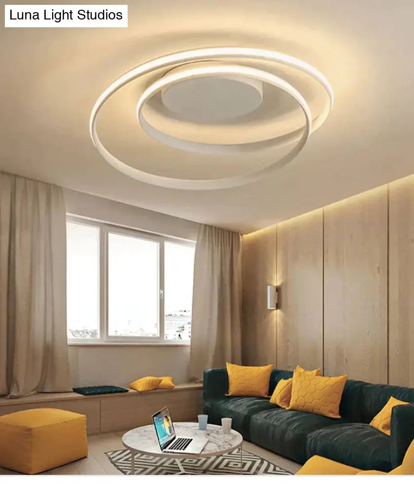 New Modern Ceiling Light For Living Room Bedroom Dining White&Black Aluminum Alloy Lamp Fixtures