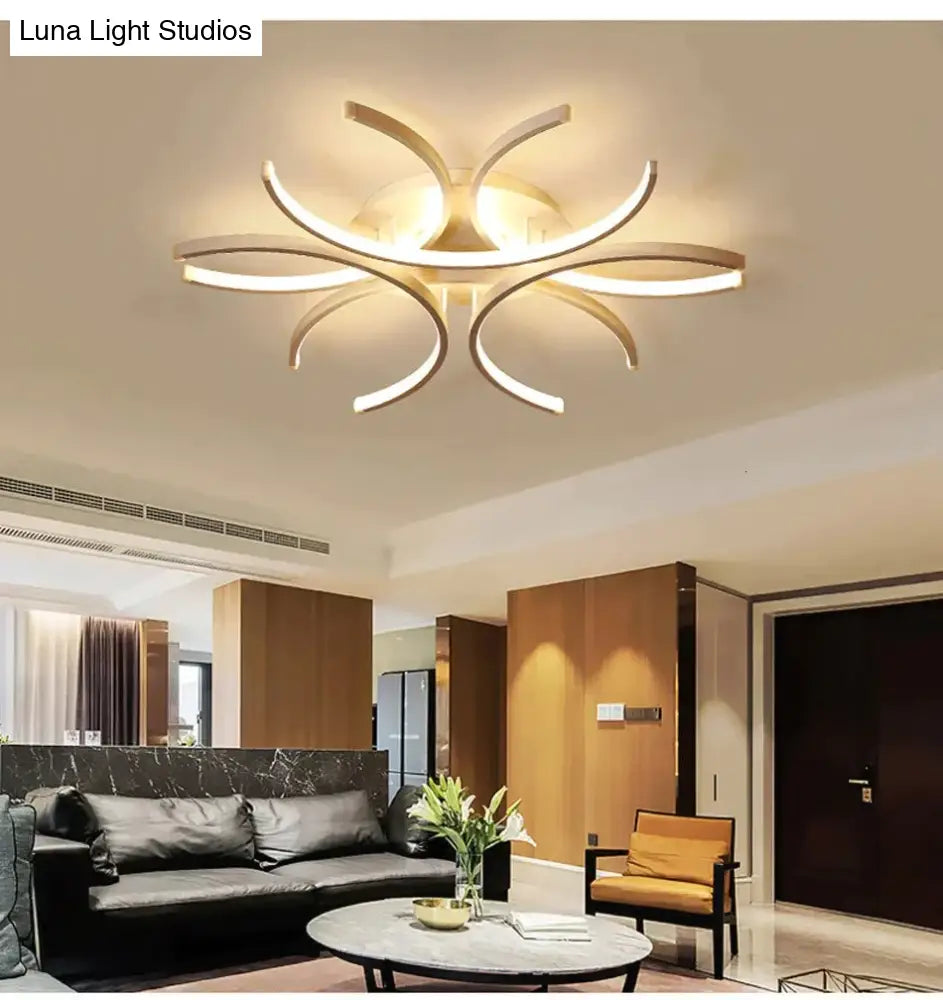 New Modern Led Ceiling Light For Living Room Bedroom White Color Dimmable With Remote Lighting Lamp