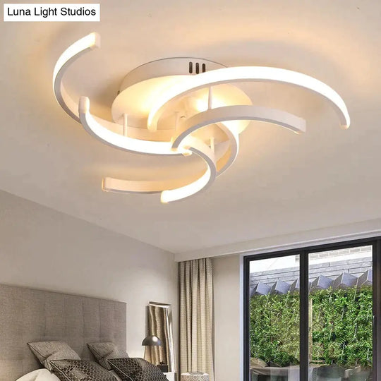 New Modern Led Ceiling Light For Living Room Bedroom White Color Dimmable With Remote Lighting Lamp