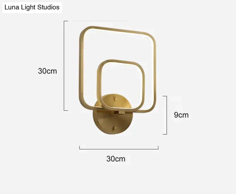 New Modern Simple Square Copper Wall Lamp Lamps