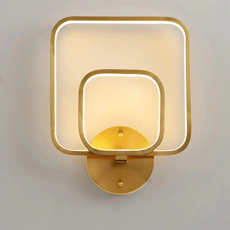 New Modern Simple Square Copper Wall Lamp