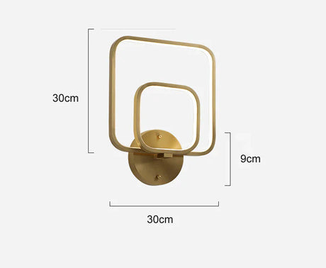 New Modern Simple Square Copper Wall Lamp Lamps