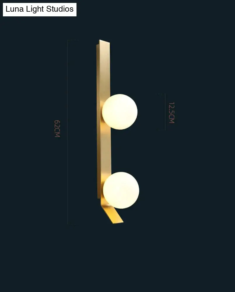 New Nordic Luxury Ball Copper Wall Lamp Double / With Led Light Lamps