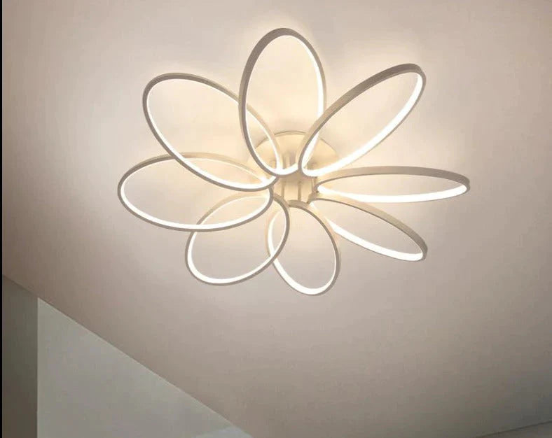 New Petal Ceiling Lamp Led Creative Flower Living Room Lamp Simple Modern Warm Light In The Bedroom Designer Lamps