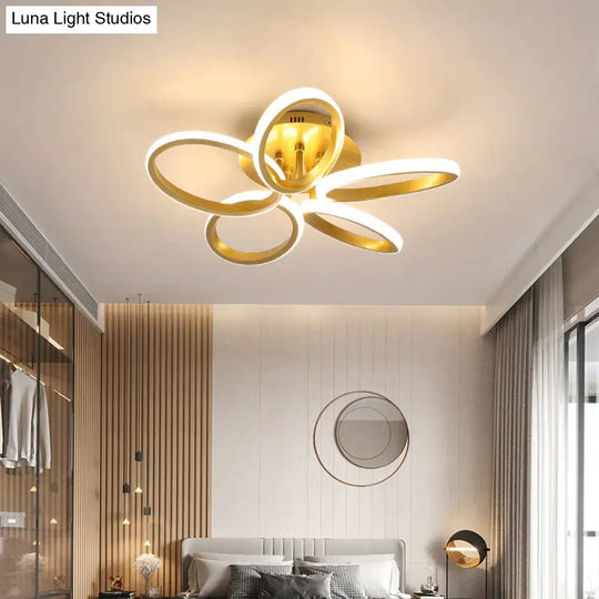 New Petal Ceiling Lamp Led Creative Flower Living Room Simple Modern Warm Light In The Bedroom