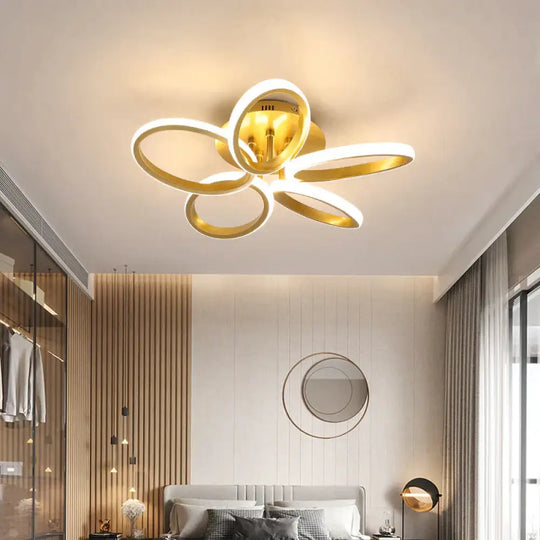 New Petal Ceiling Lamp Led Creative Flower Living Room Simple Modern Warm Light In The Bedroom