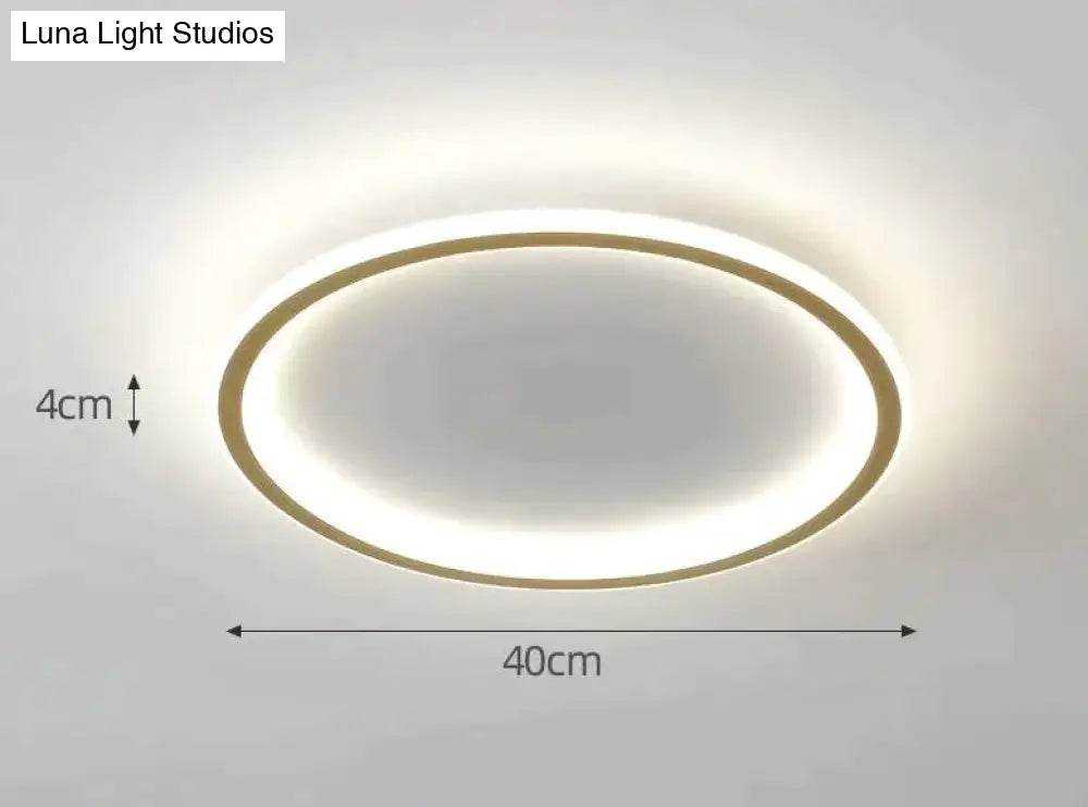 New Simple Bedroom Led Copper Ceiling Lamp 40Cm Tricolor Light