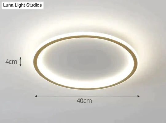 New Simple Bedroom Led Copper Ceiling Lamp 40Cm Tricolor Light