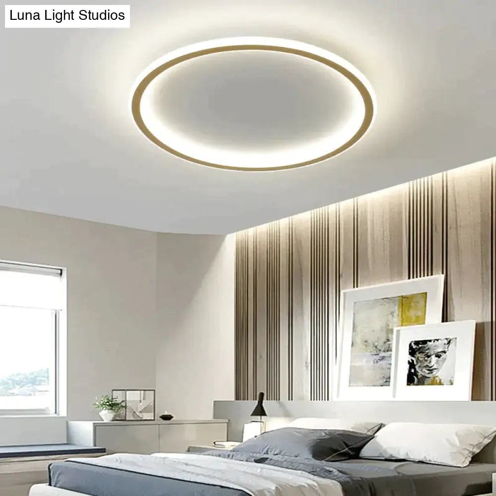 New Simple Bedroom Led Copper Ceiling Lamp