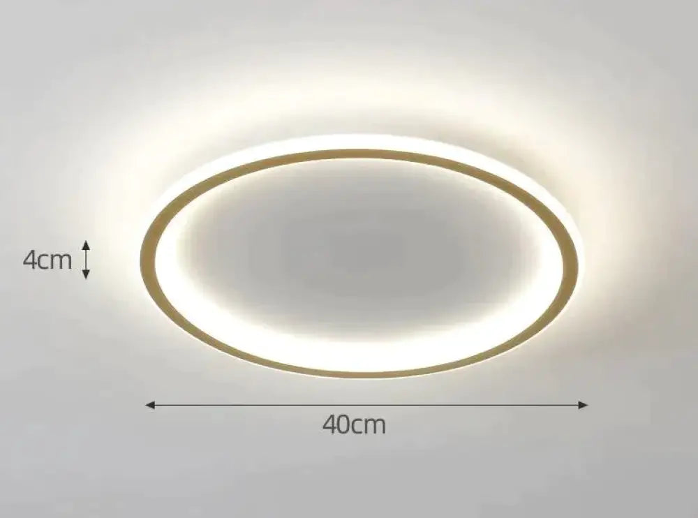 New Simple Bedroom Led Copper Ceiling Lamp 40Cm Tricolor Light