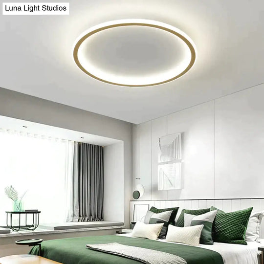 New Simple Bedroom Led Copper Ceiling Lamp