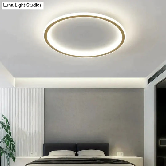 New Simple Bedroom Led Copper Ceiling Lamp