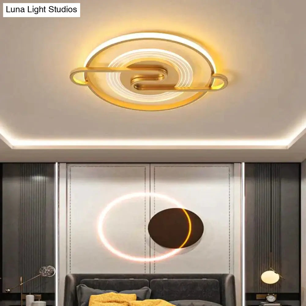New Simple Modern Led Ceiling Lamp For Bedroom Round Gold 42Cm / White Light