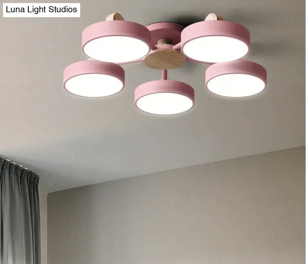 New Solid Wood Led Lamp For Nordic Living Room Ceiling