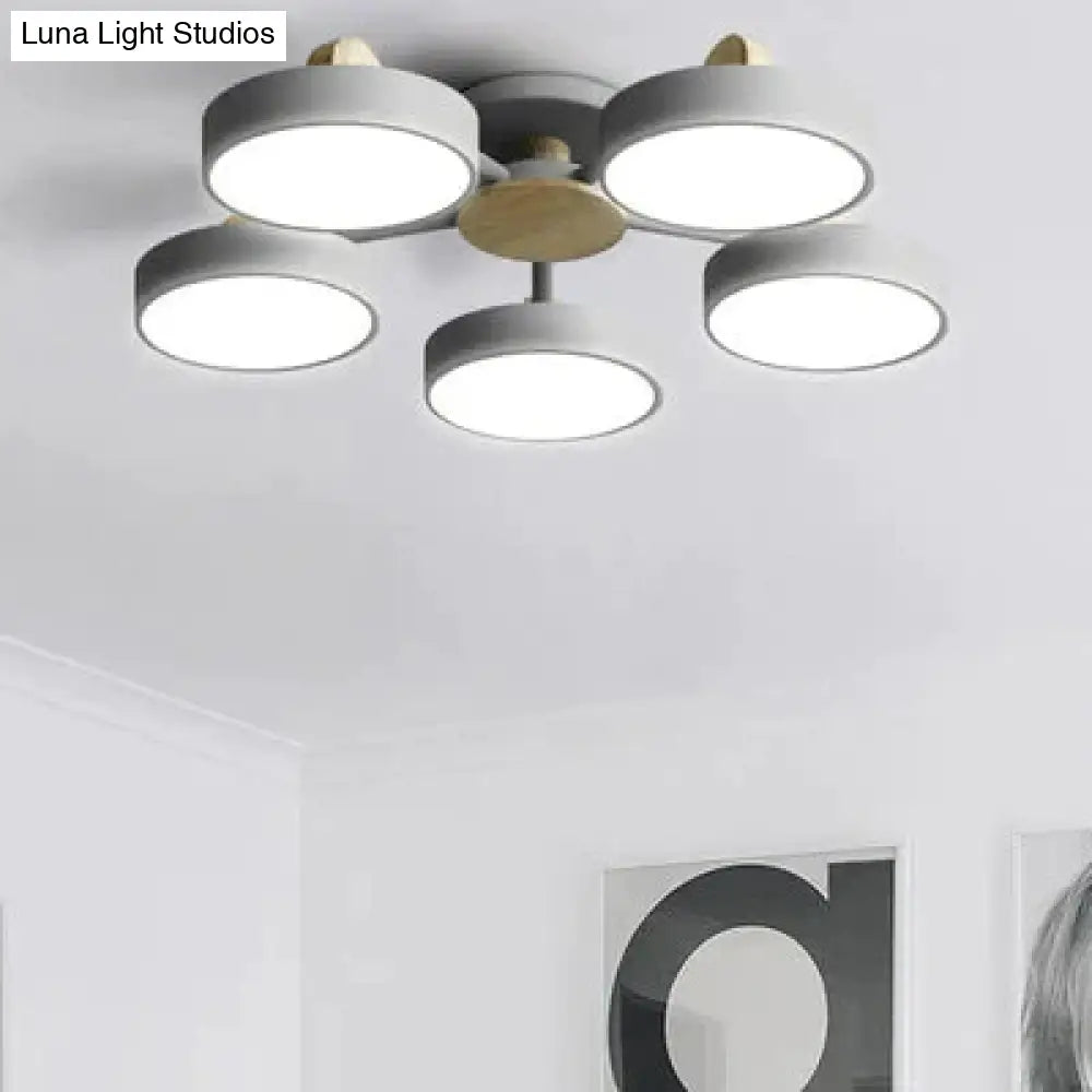 New Solid Wood Led Lamp For Nordic Living Room Ceiling