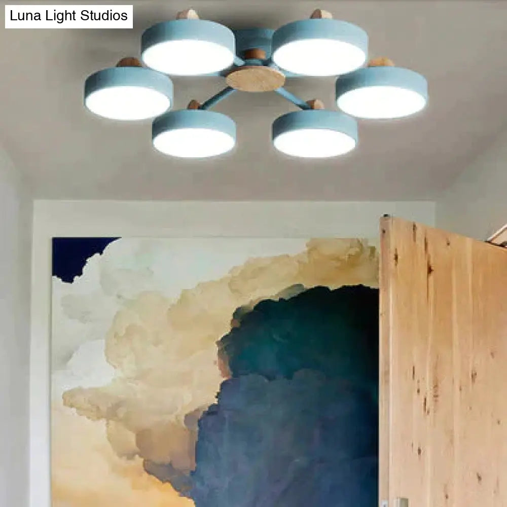 New Solid Wood Led Lamp For Nordic Living Room Ceiling