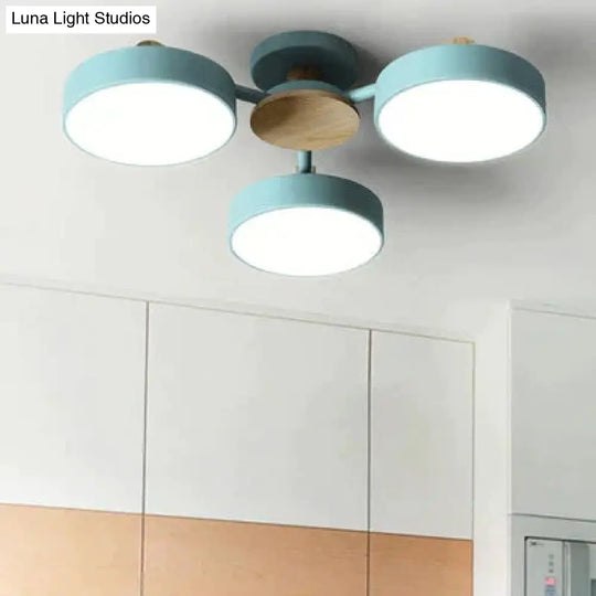 New Solid Wood Led Lamp For Nordic Living Room Ceiling