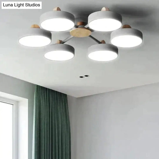 New Solid Wood Led Lamp For Nordic Living Room Ceiling