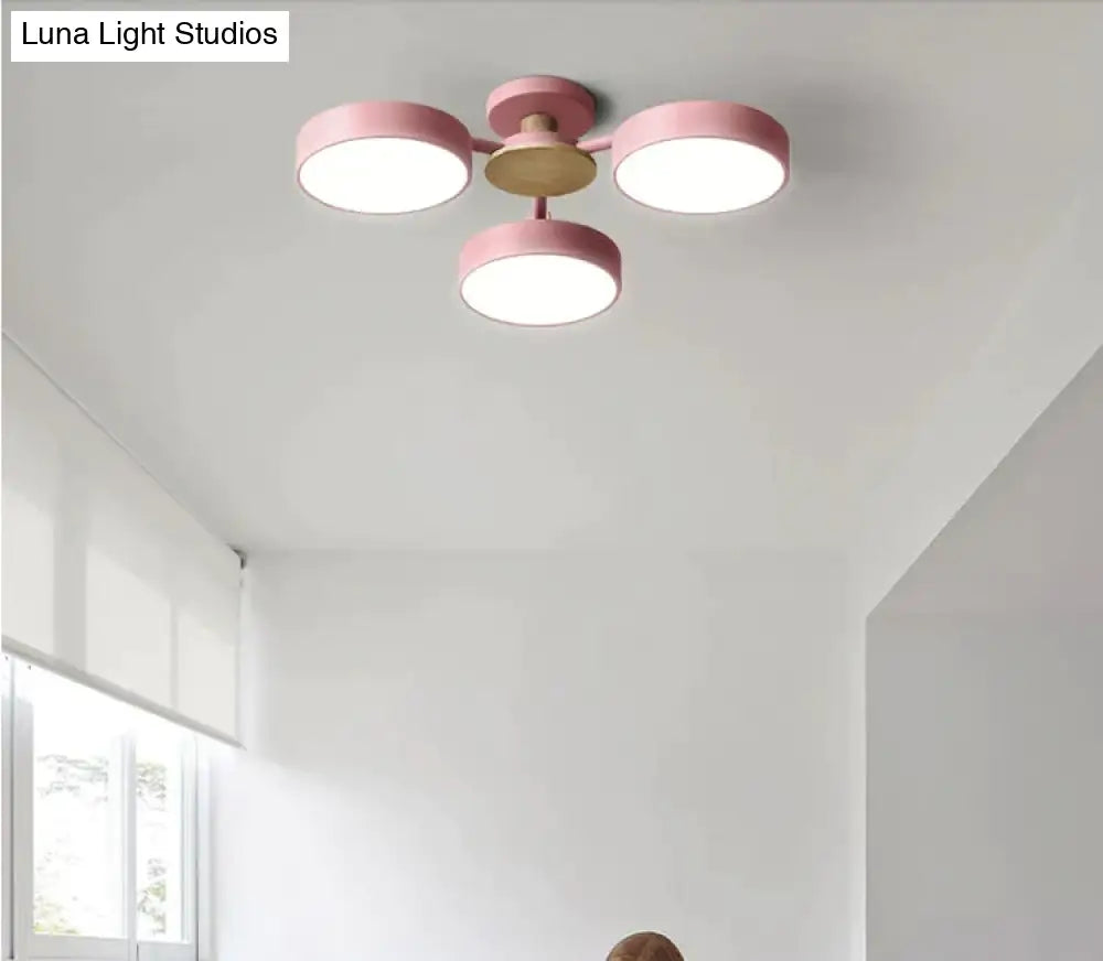 New Solid Wood Led Lamp For Nordic Living Room Ceiling