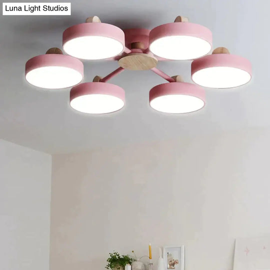 New Solid Wood Led Lamp For Nordic Living Room Ceiling