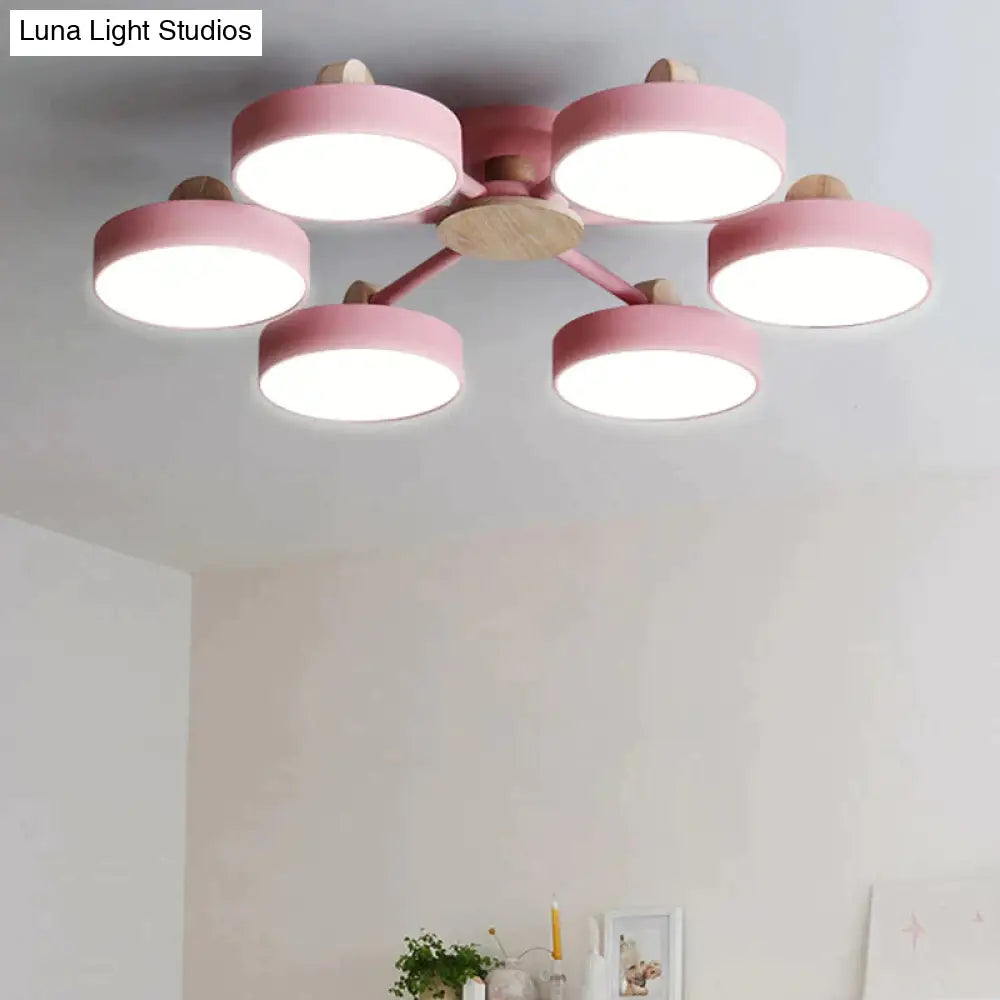 New Solid Wood Led Lamp For Nordic Living Room Ceiling