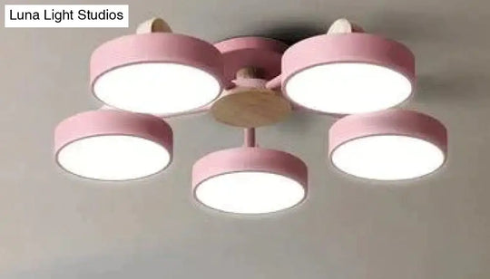 New Solid Wood Led Lamp For Nordic Living Room Ceiling