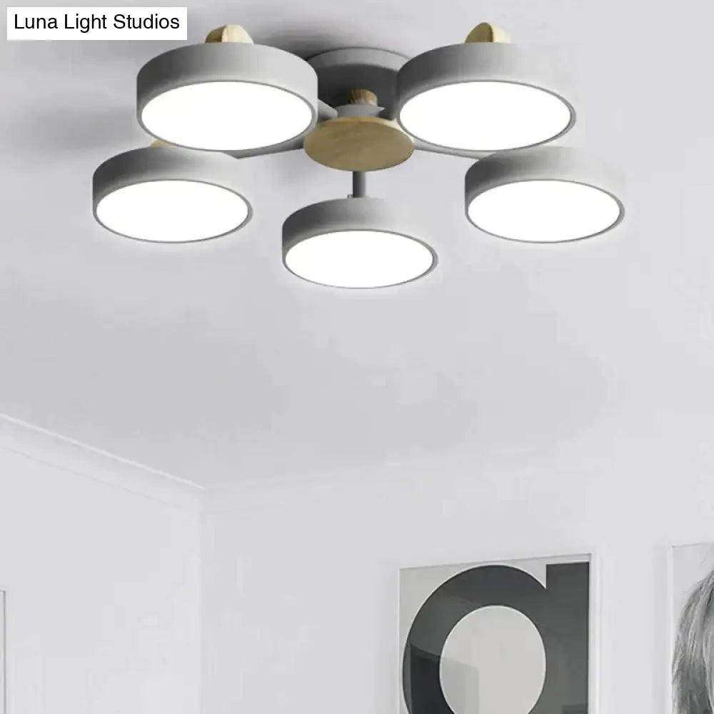 New Solid Wood Led Lamp For Nordic Living Room Ceiling