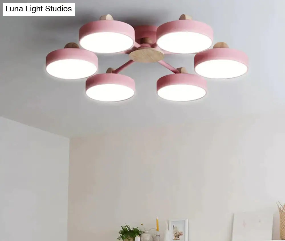 New Solid Wood Led Lamp For Nordic Living Room Ceiling