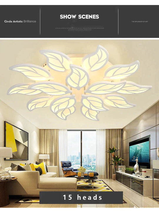 New Style Led Ceiling Light Leaf-Shape For Living Room Study Bedroom Home Decoration Lamp Fixtures