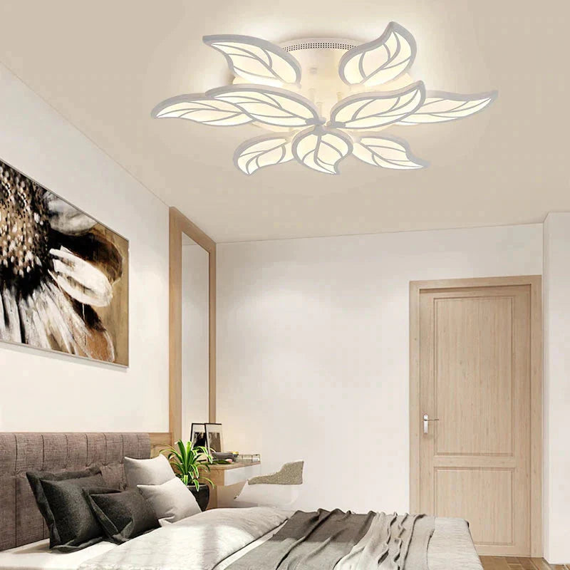 New Style Led Ceiling Light Leaf-shape For Living Room Study Room Bedroom Home Decoration Lamp Fixtures With APP Remote