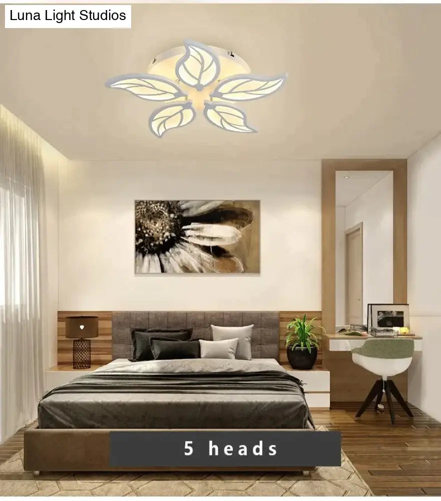 New Style Led Ceiling Light Leaf-Shape For Living Room Study Bedroom Home Decoration Lamp Fixtures