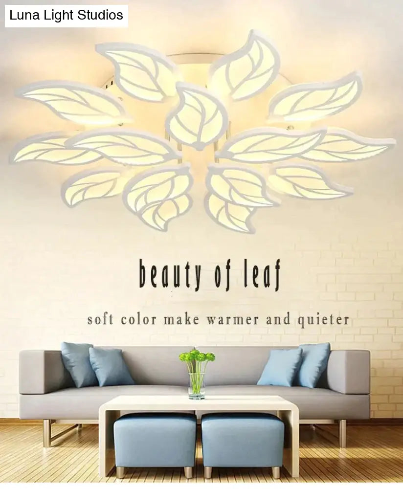 New Style Led Ceiling Light Leaf-Shape For Living Room Study Bedroom Home Decoration Lamp Fixtures