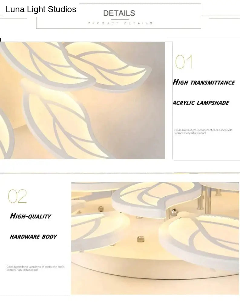 New Style Led Ceiling Light Leaf-Shape For Living Room Study Bedroom Home Decoration Lamp Fixtures