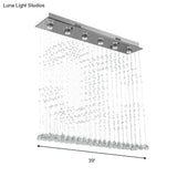 Nickel Double C Shaped Crystal Ball Flush Mount Light - 6-Light Ceiling Lighting For Bedroom