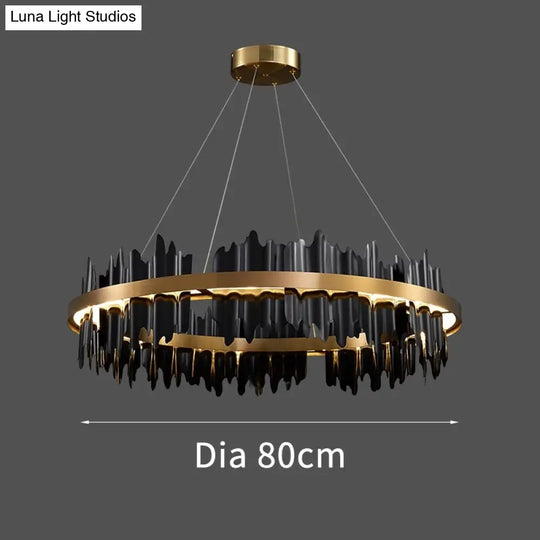 Noir Brilliance - Contemporary Black Led Chandelier Light