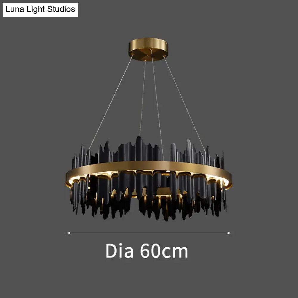 Noir Brilliance - Contemporary Black Led Chandelier Light