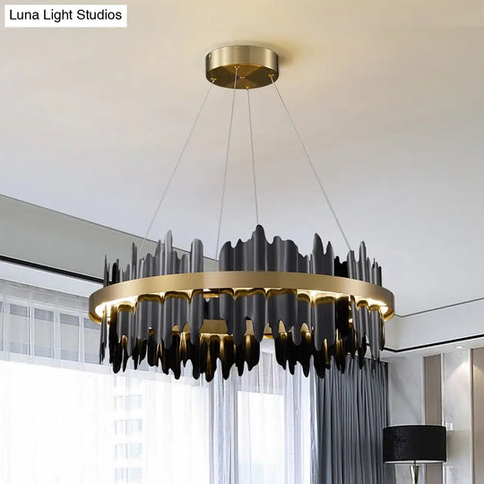 Noir Brilliance - Contemporary Black Led Chandelier Light