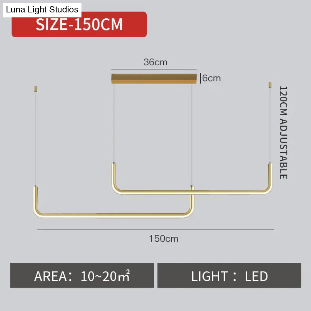 Nora - Linear Led Ceiling Chandelier Gold L150Cm / Warm White