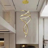 Nora Modern Staircase LED Pendant Chandelier Dimmable Remote/Touch Control golds / D 80cm H 220cm / Cold White