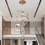 Nora Modern Staircase LED Pendant Chandelier Dimmable Remote/Touch Control Rose gold / D 80cm H 220cm / Cold White