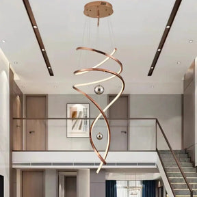 Nora Modern Staircase LED Pendant Chandelier Dimmable Remote/Touch Control Rose gold / D 80cm H 220cm / Cold White