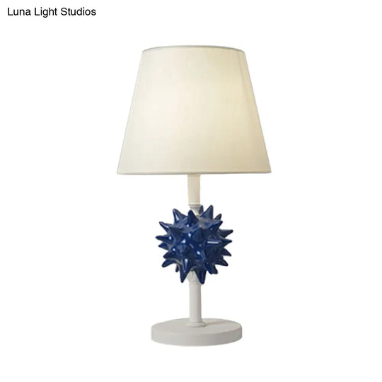 Nora - Sea Resin Urchin Night Table Lamp Cartoon Single Bulb Sky Blue/Gold/Dark Blue Nightstand