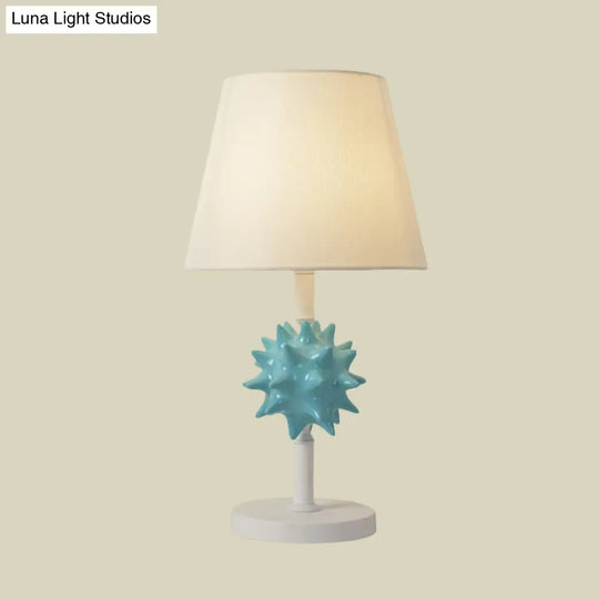 Nora - Sea Resin Urchin Night Table Lamp Cartoon Single Bulb Sky Blue/Gold/Dark Blue Nightstand