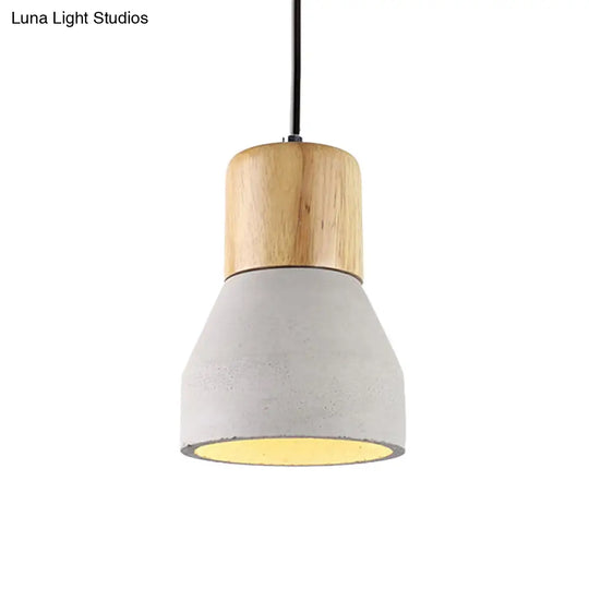 Nordic 1-Light Cement Bottle Pendant Suspension Light In Grey/Red/Green - Ideal For Restaurants