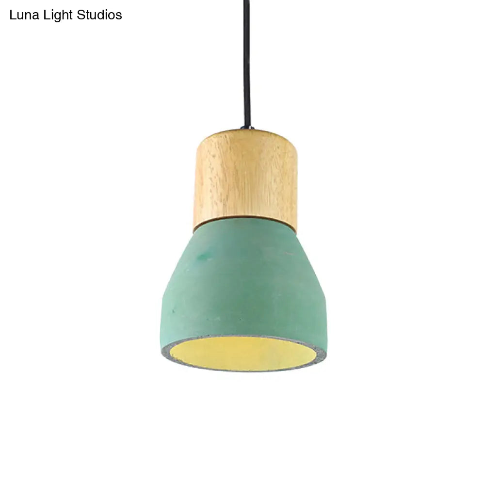 Nordic 1-Light Cement Bottle Pendant Suspension Light In Grey/Red/Green - Ideal For Restaurants